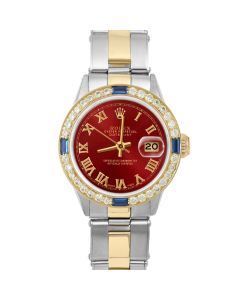 Rolex Datejust 26mm Two Tone 6517-TT-RED-ROM-4SPH-OYS-RV