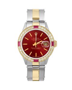 Rolex Datejust 26mm Two Tone 6517-TT-RED-STK-4RBY-OYS-RV