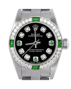 Rolex Oyster Perpetual 24mm Stainless Steel 6700-SS-BLK-8D3E-4EMD-OYS