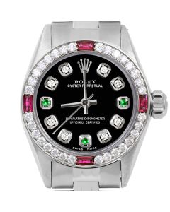 Rolex Oyster Perpetual 24mm Stainless Steel 6700-SS-BLK-8D3E-4RBY-JBL