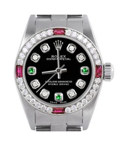 Rolex Oyster Perpetual 24mm Stainless Steel 6700-SS-BLK-8D3E-4RBY-OYS