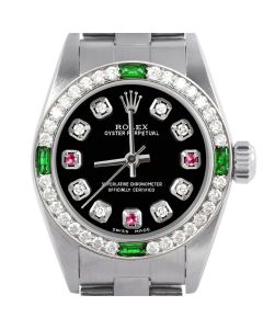 Rolex Oyster Perpetual 24mm Stainless Steel 6700-SS-BLK-8D3R-4EMD-OYS