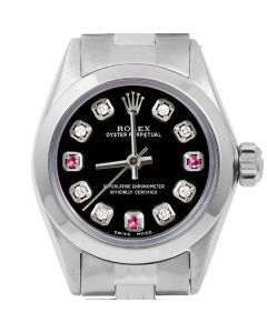 Rolex Oyster Perpetual 24mm Stainless Steel 6700-SS-BLK-8D3R-SMT-JBL