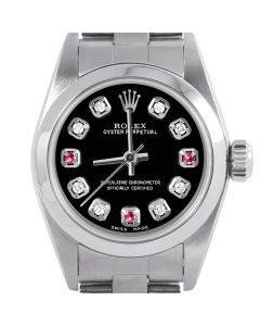 Rolex Oyster Perpetual 24mm Stainless Steel 6700-SS-BLK-8D3R-SMT-OYS