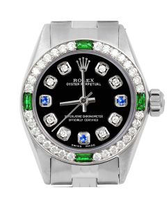 Rolex Oyster Perpetual 24mm Stainless Steel 6700-SS-BLK-8D3S-4EMD-JBL