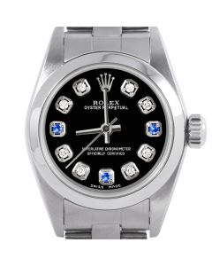 Rolex Oyster Perpetual 24mm Stainless Steel 6700-SS-BLK-8D3S-SMT-OYS
