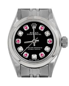 Rolex Oyster Perpetual 24mm Stainless Steel 6700-SS-BLK-ADR-SMT-JBL
