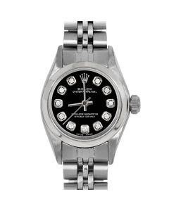 Rolex Oyster Perpetual 24 mm Stainless Steel 6700-SS-BLK-DIA-AM-SMT-JBL
