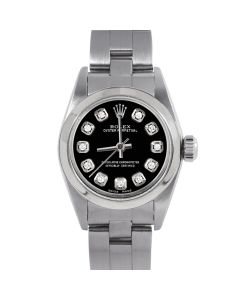 Rolex Oyster Perpetual 24 mm Stainless Steel 6700-SS-BLK-DIA-AM-SMT-OYS