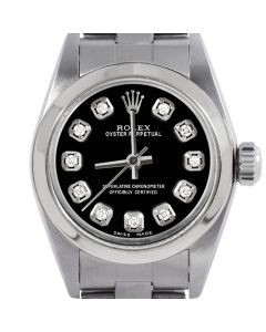Rolex Oyster Perpetual 24mm Stainless Steel 6700-SS-BLK-DIA-AM-SMT-OYS