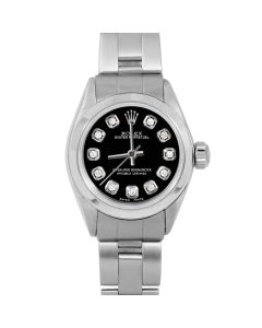 Rolex Oyster Perpetual 24mm Stainless Steel 6700-SS-BLK-DIA-AM-SMT-OYS-FD