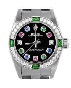 Rolex Oyster Perpetual 24mm Stainless Steel 6700-SS-BLK-ERDS-4EMD-OYS