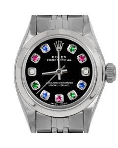 Rolex Oyster Perpetual 24mm Stainless Steel 6700-SS-BLK-ERDS-SMT-JBL
