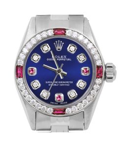 Rolex Oyster Perpetual 24mm Stainless Steel 6700-SS-BLU-8D3R-4RBY-JBL