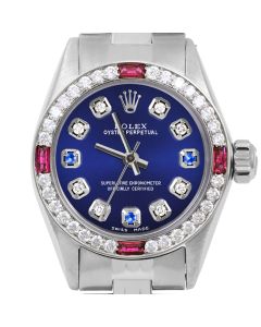 Rolex Oyster Perpetual 24mm Stainless Steel 6700-SS-BLU-8D3S-4RBY-JBL