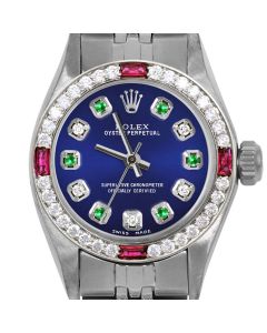 Rolex Oyster Perpetual 24mm Stainless Steel 6700-SS-BLU-ADE-4RBY-JBL