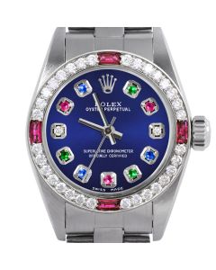 Rolex Oyster Perpetual 24mm Stainless Steel 6700-SS-BLU-ERDS-4RBY-OYS