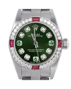 Rolex Oyster Perpetual 24mm Stainless Steel 6700-SS-GRN-8D3E-4RBY-OYS