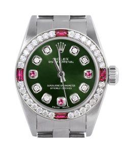 Rolex Oyster Perpetual 24mm Stainless Steel 6700-SS-GRN-8D3R-4RBY-OYS