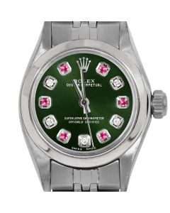 Rolex Oyster Perpetual 24mm Stainless Steel 6700-SS-GRN-ADR-SMT-JBL