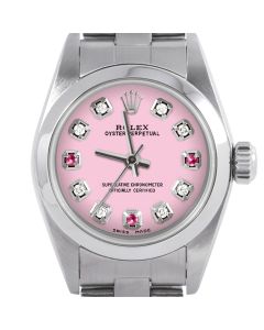 Rolex Oyster Perpetual 24mm Stainless Steel 6700-SS-PNK-8D3R-SMT-OYS