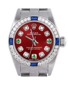 Rolex Oyster Perpetual 24mm Stainless Steel 6700-SS-RED-8D3E-4SPH-OYS