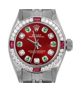 Rolex Oyster Perpetual 24mm Stainless Steel 6700-SS-RED-ADE-4RBY-JBL