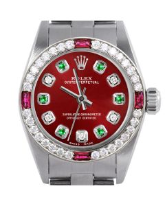Rolex Oyster Perpetual 24mm Stainless Steel 6700-SS-RED-ADE-4RBY-OYS