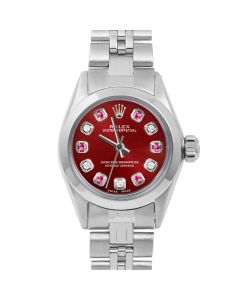 Rolex Oyster Perpetual 24mm Stainless Steel 6700-SS-RED-ADR-SMT-JBL-FD