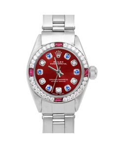 Rolex Oyster Perpetual 24mm Stainless Steel 6700-SS-RED-ADS-4RBY-OYS-RV