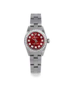 Rolex Oyster Perpetual 24mm Stainless Steel 6700-SS-RED-DIA-AM-BDS-OYS