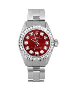 Rolex Oyster Perpetual 24mm Stainless Steel 6700-SS-RED-DIA-AM-BDS-OYS-FD