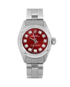 Rolex Oyster Perpetual 24mm Stainless Steel 6700-SS-RED-DIA-AM-SMT-OYS-FD
