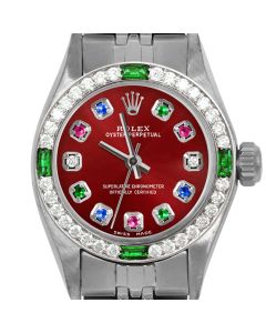 Rolex Oyster Perpetual 24mm Stainless Steel 6700-SS-RED-ERDS-4EMD-JBL