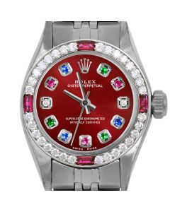Rolex Oyster Perpetual 24mm Stainless Steel 6700-SS-RED-ERDS-4RBY-JBL
