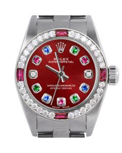 Rolex Oyster Perpetual 24mm Stainless Steel 6700-SS-RED-ERDS-4RBY-OYS
