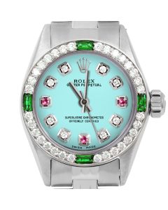 Rolex Oyster Perpetual 24mm Stainless Steel 6700-SS-TRQ-8D3R-4EMD-JBL