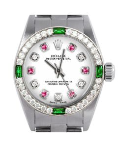 Rolex Oyster Perpetual 24mm Stainless Steel 6700-SS-WHT-ADR-4EMD-OYS