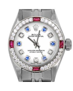 Rolex Oyster Perpetual 24mm Stainless Steel 6700-SS-WHT-ADS-4RBY-JBL