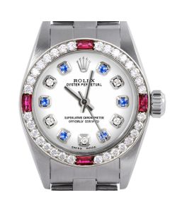 Rolex Oyster Perpetual 24mm Stainless Steel 6700-SS-WHT-ADS-4RBY-OYS