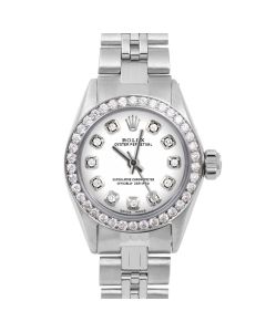 Rolex Oyster Perpetual 24mm Stainless Steel 6700-SS-WHT-DIA-AM-BDS-JBL-FD