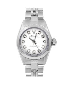 Rolex Oyster Perpetual 24 mm Stainless Steel 6700-SS-WHT-DIA-AM-SMT-JBL-FD