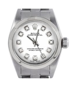 Rolex Oyster Perpetual 24mm Stainless Steel 6700-SS-WHT-DIA-AM-SMT-OYS
