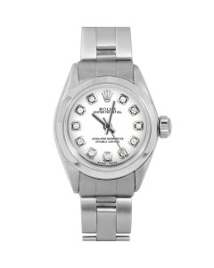Rolex Oyster Perpetual 24mm Stainless Steel 6700-SS-WHT-DIA-AM-SMT-OYS-FD