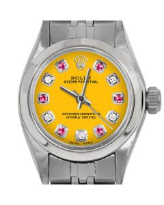 Rolex Oyster Perpetual 24mm Stainless Steel 6700-SS-YLW-ADR-SMT-JBL