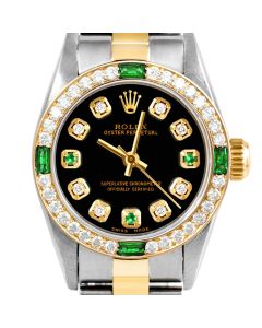 Rolex Oyster Perpetual 24mm Two Tone 6700-TT-BLK-8D3E-4EMD-OYS
