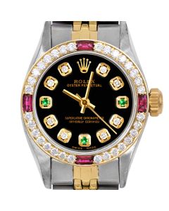 Rolex Oyster Perpetual 24mm Two Tone 6700-TT-BLK-8D3E-4RBY-JBL