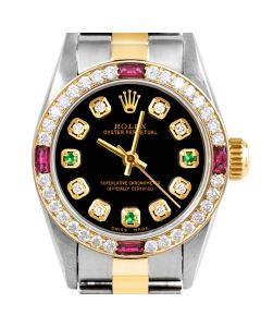 Rolex Oyster Perpetual 24mm Two Tone 6700-TT-BLK-8D3E-4RBY-OYS