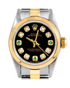 Rolex Oyster Perpetual 24mm Two Tone 6700-TT-BLK-8D3E-SMT-OYS