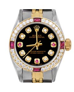 Rolex Oyster Perpetual 24mm Two Tone 6700-TT-BLK-8D3R-4RBY-JBL